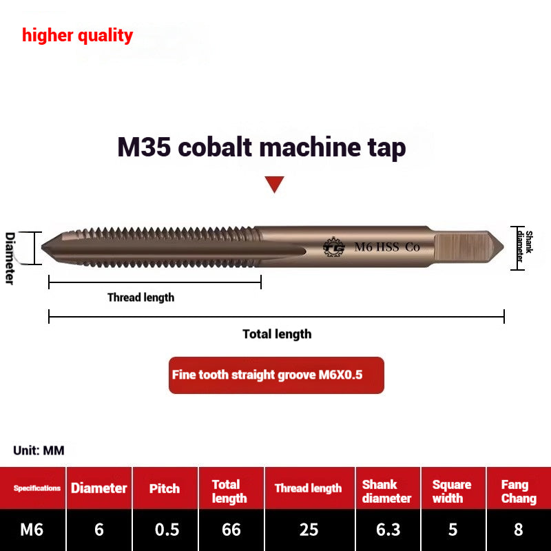 1084-M35 cobalt taps machine use high speed steel stainless steel special taps straight groove spiral apex backtapping taps Shandong Denso Pricision Tools Co.,Ltd.