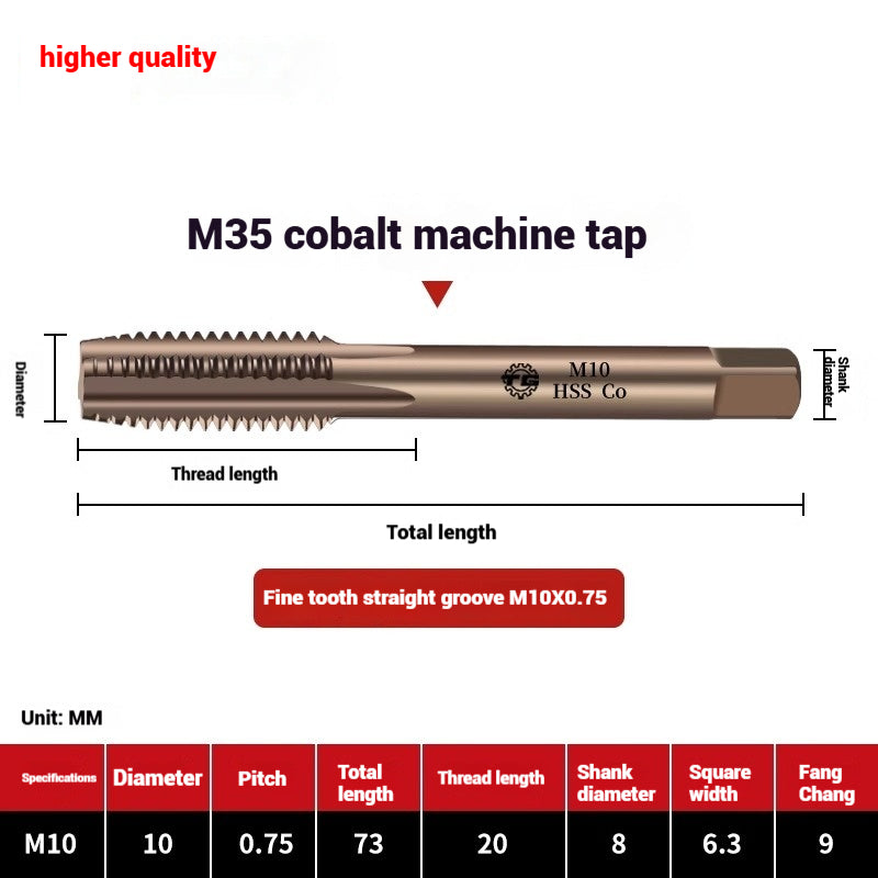1084-M35 cobalt taps machine use high speed steel stainless steel special taps straight groove spiral apex backtapping taps Shandong Denso Pricision Tools Co.,Ltd.
