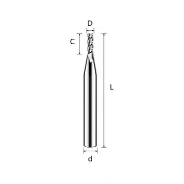 2132-55HRC high-gloss aluminum milling cutter tungsten steel 3 flute aluminum alloy special milling cutter three-flute extended flat bottom mirror end mill Shandong Denso Pricision Tools Co.,Ltd.