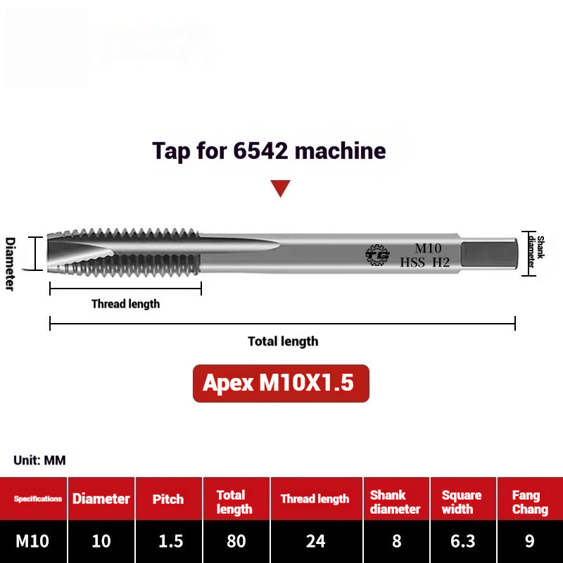 1089-Machine taps stainless steel special spiral apex straight flute taps fine-tooth tapping high-speed steel tapping drills Shandong Denso Pricision Tools Co.,Ltd.