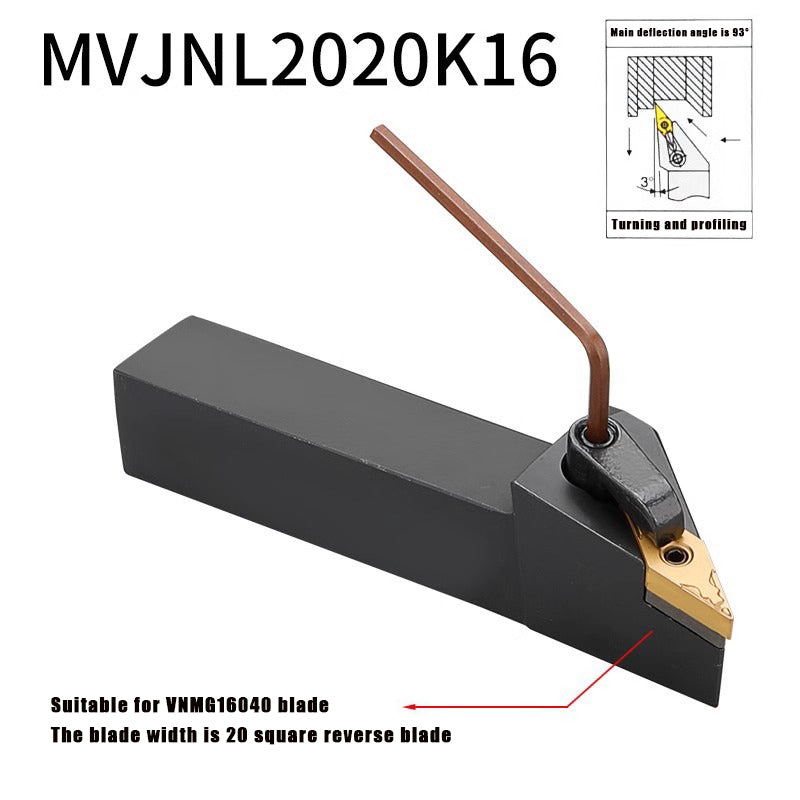 3022-External turning tool bar 93 degree external turning tool MVJN lathe tool