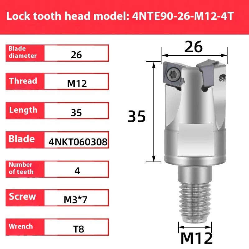 2071-TE90 fast feed locking tooth milling cutter head EMR4R 5R 6R tungsten steel seismic milling cutter head T2139 finish milling cutter head Shandong Denso Pricision Tools Co.,Ltd.