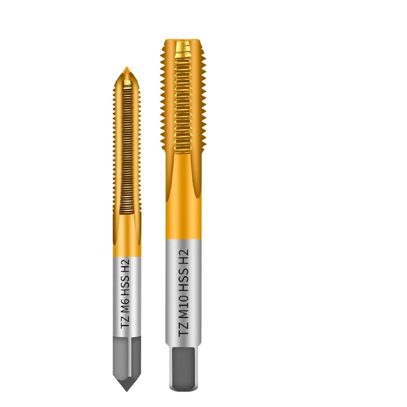 1111-TZ titanium plated bottom cone taps 6542 titanium plated straight flute taps drilling machine CNC machining center stainless steel taps Shandong Denso Pricision Tools Co.,Ltd.