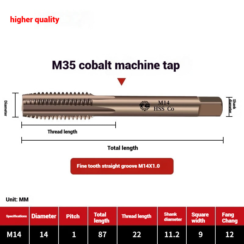 1084-M35 cobalt taps machine use high speed steel stainless steel special taps straight groove spiral apex backtapping taps Shandong Denso Pricision Tools Co.,Ltd.