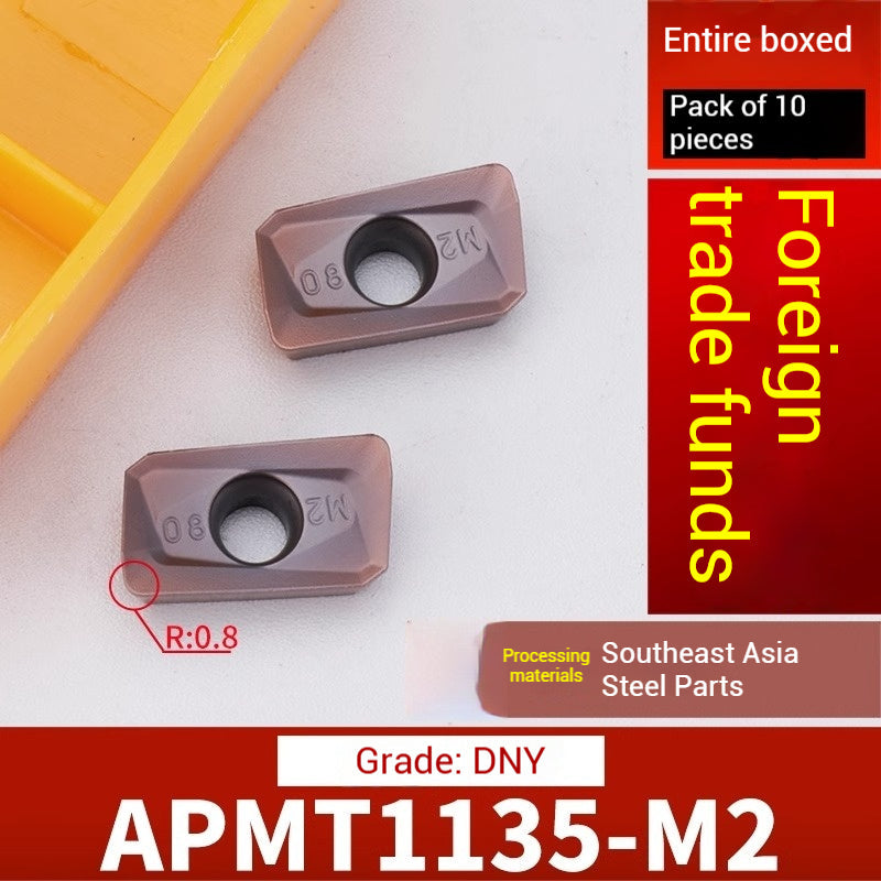 1026-CNC milling inserts APMT1135 carbide 1604 milling inserts fast feed R0.8 coated rough milling cutter grains Shandong Denso Pricision Tools Co.,Ltd.