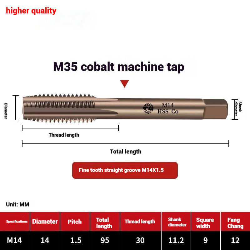 1084-M35 cobalt taps machine use high speed steel stainless steel special taps straight groove spiral apex backtapping taps Shandong Denso Pricision Tools Co.,Ltd.