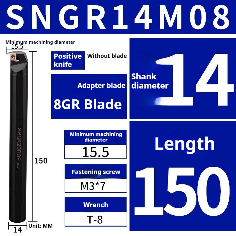 1005-SNGR08K/10K/12M Small hole internal and external grooving tool Small diameter inner groove inner hole tool bar Shallow groove grooving tool bar Shandong Denso Pricision Tools Co.,Ltd.