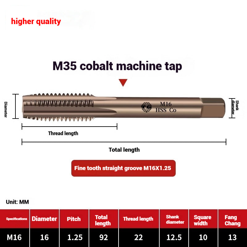 1084-M35 cobalt taps machine use high speed steel stainless steel special taps straight groove spiral apex backtapping taps Shandong Denso Pricision Tools Co.,Ltd.