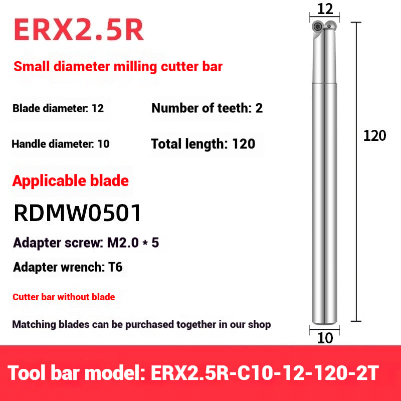 1055-erx 2.5r small diameter milling cutter shank instead of 8 9 10 11 12 13 tungsten carbide milling cutter rmdw0501 inserts Shandong Denso Pricision Tools Co.,Ltd.