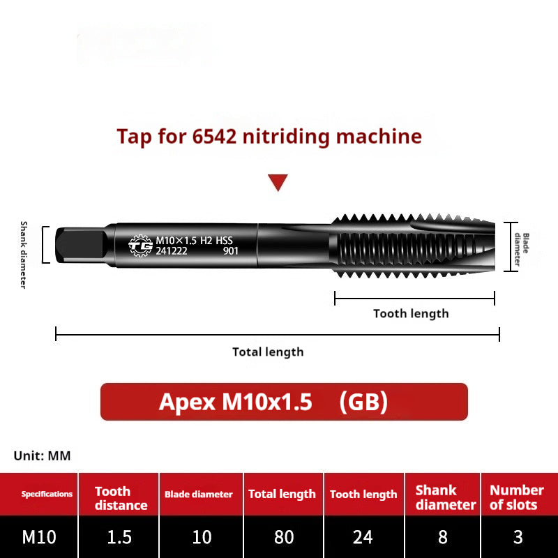 2113-6542 Nitriding Machine Taps, Japanese Standard Screw Tips, National Standard Tip Spiral Thread Tapping Groove, Stainless Steel Tapping Tap Shandong Denso Pricision Tools Co.,Ltd.