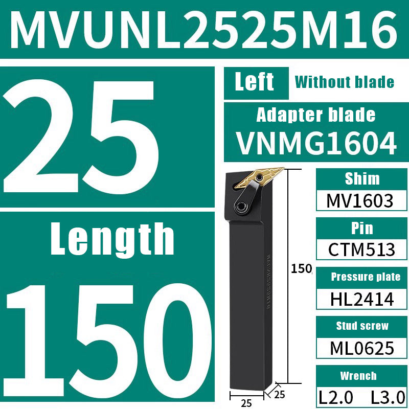 3025-CNC 95 degree external turning tool MVUNR/L 2020K16/2525M16