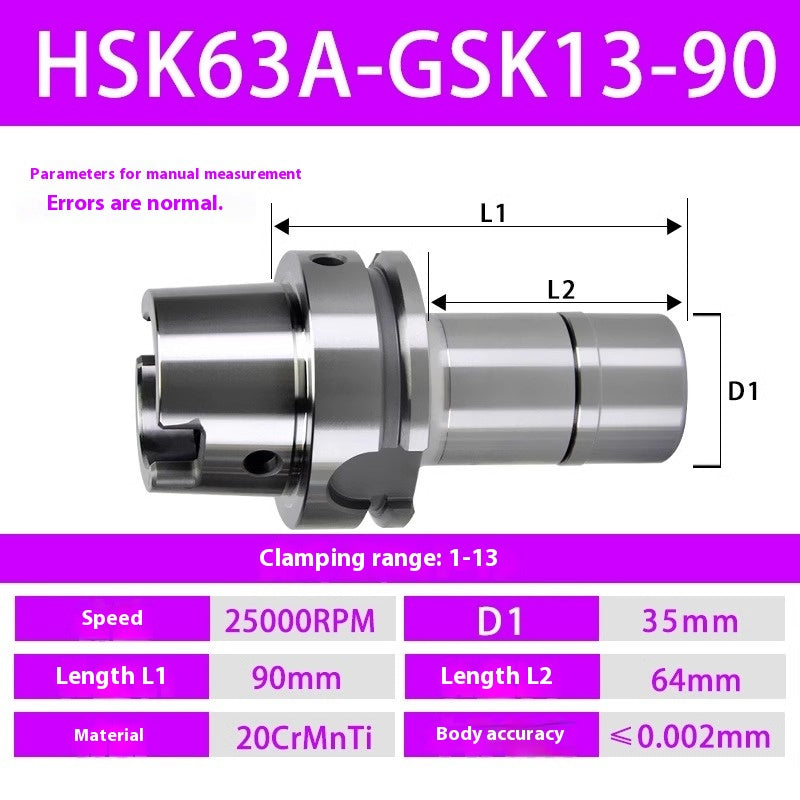 2102-HSK63A series GSK06/10/13/16/20 high-precision SK high-speed tool holder milling cutter holder customized HSK non-standard Shandong Denso Pricision Tools Co.,Ltd.