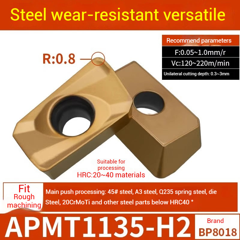 1025-CNC Milling Inserts APMT1135 Milling Blade 1604 Milling Head for Aluminum Alloy R0.8 Coated Rough Milling Machine Tool Pellets Shandong Denso Pricision Tools Co.,Ltd.