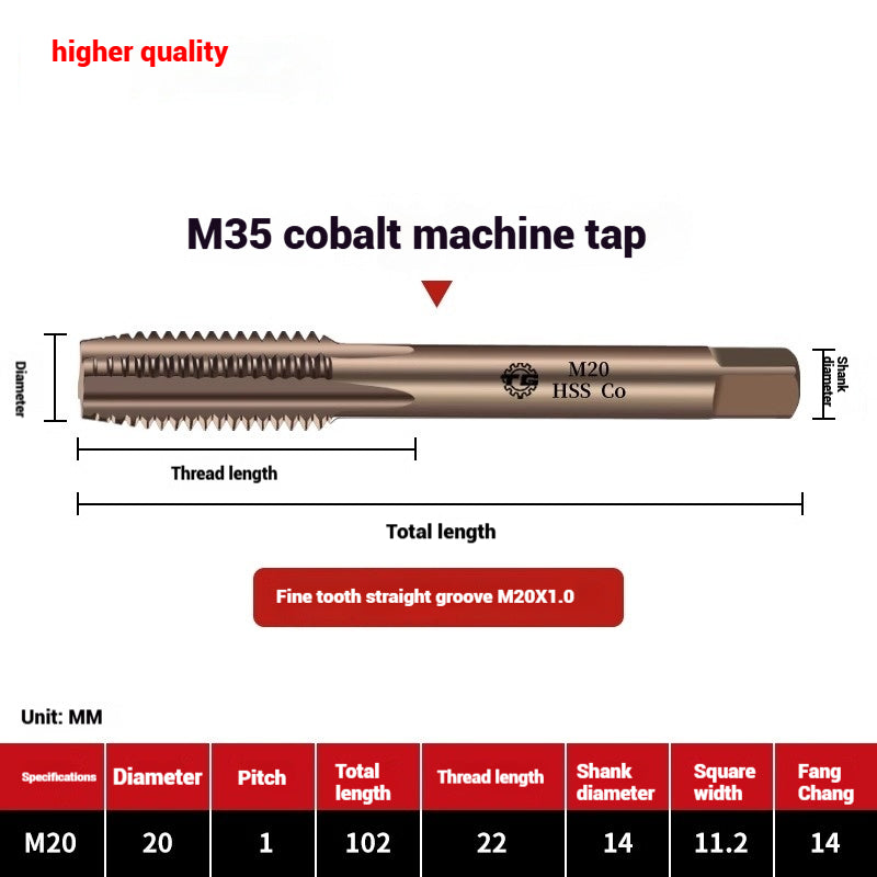 1084-M35 cobalt taps machine use high speed steel stainless steel special taps straight groove spiral apex backtapping taps Shandong Denso Pricision Tools Co.,Ltd.