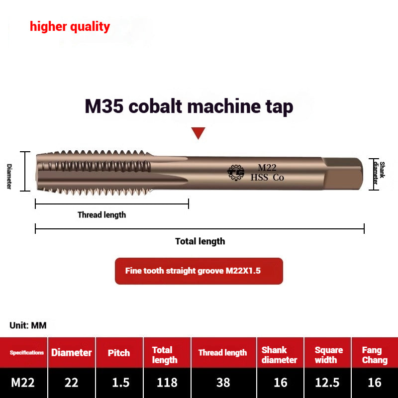 1084-M35 cobalt taps machine use high speed steel stainless steel special taps straight groove spiral apex backtapping taps Shandong Denso Pricision Tools Co.,Ltd.