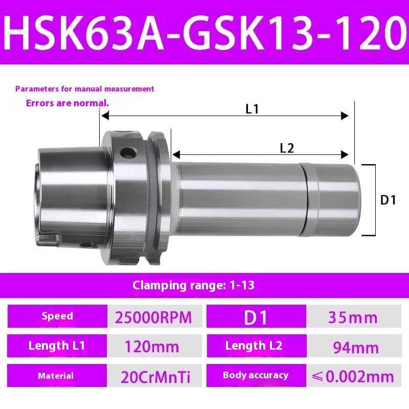 2102-HSK63A series GSK06/10/13/16/20 high-precision SK high-speed tool holder milling cutter holder customized HSK non-standard Shandong Denso Pricision Tools Co.,Ltd.