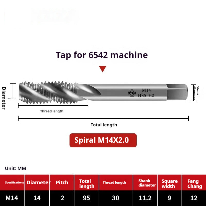 2109-Spiral tap tapping M2 fine tooth iron, aluminum, copper steel, stainless steel, special tapping drill bit M3M4M5M6 Shandong Denso Pricision Tools Co.,Ltd.