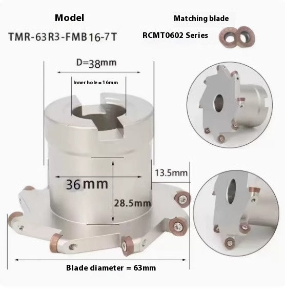 2067-CNC machining center TMR round nose T-slot milling cutter bar arc R2.5R3R4R5R6 slotted side and side cut shank Shandong Denso Pricision Tools Co.,Ltd.