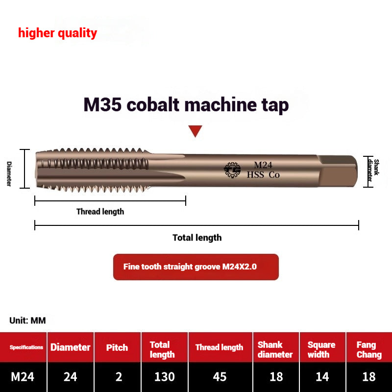 1084-M35 cobalt taps machine use high speed steel stainless steel special taps straight groove spiral apex backtapping taps Shandong Denso Pricision Tools Co.,Ltd.
