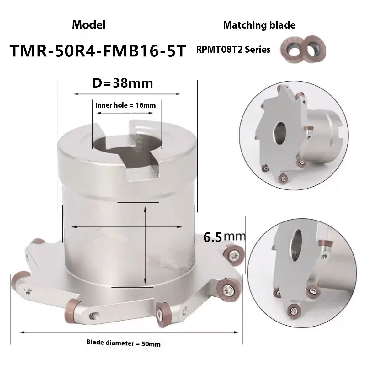 2067-CNC machining center TMR round nose T-slot milling cutter bar arc R2.5R3R4R5R6 slotted side and side cut shank Shandong Denso Pricision Tools Co.,Ltd.