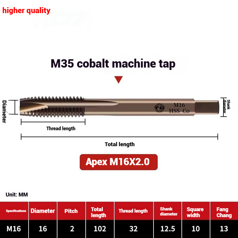 1084-M35 cobalt taps machine use high speed steel stainless steel special taps straight groove spiral apex backtapping taps Shandong Denso Pricision Tools Co.,Ltd.