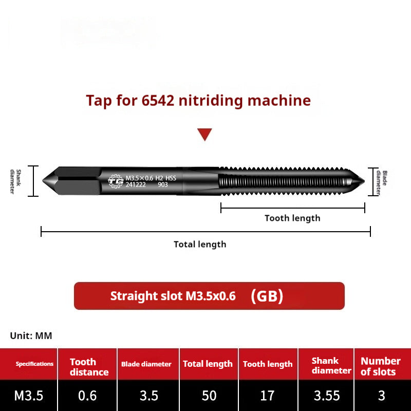 2113-6542 Nitriding Machine Taps, Japanese Standard Screw Tips, National Standard Tip Spiral Thread Tapping Groove, Stainless Steel Tapping Tap Shandong Denso Pricision Tools Co.,Ltd.