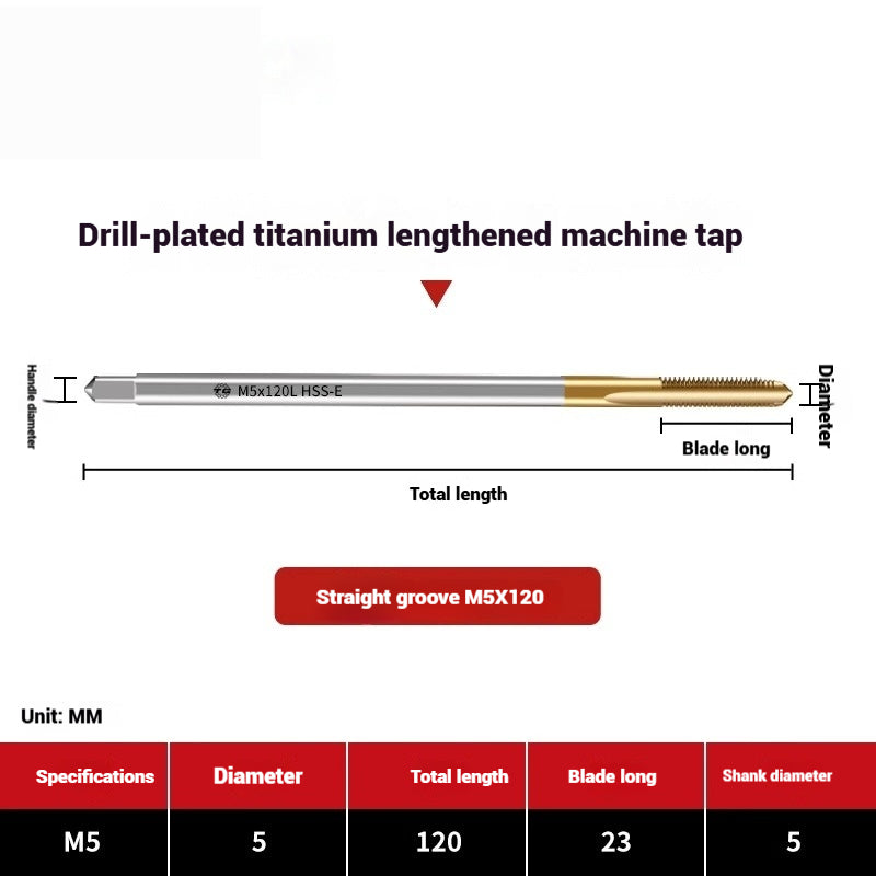 1091-Extended titanium-plated tapsCobalt-plated straight flute tapsSpiral stainless steel tappingHigh-speed steel machine taps Shandong Denso Pricision Tools Co.,Ltd.