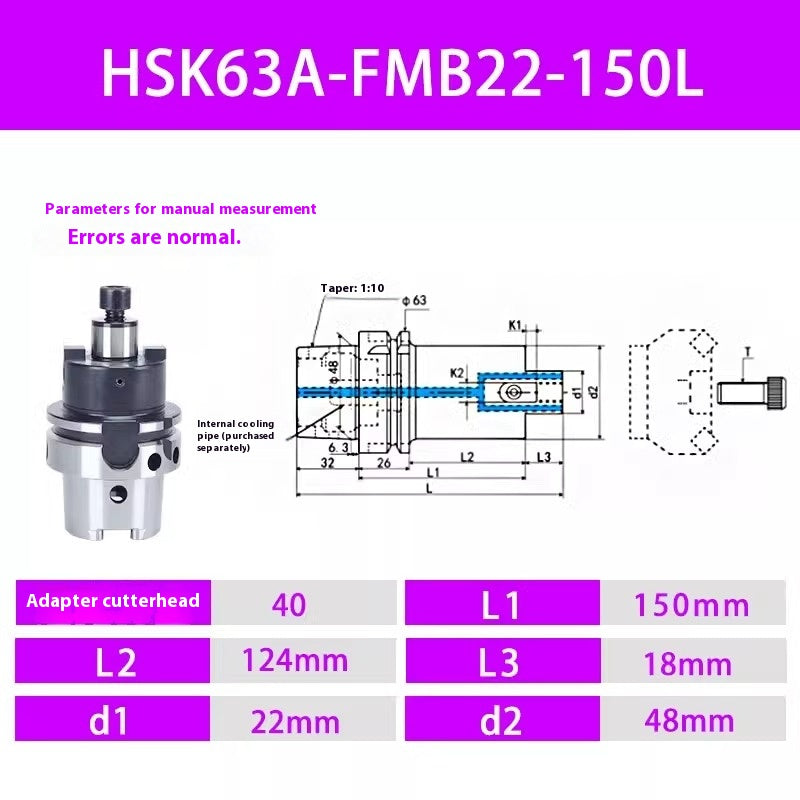 2101- HSK63A-FMB face mill shank face water 50A HSK63A-FMB22 27 3240 face mill shank Shandong Denso Pricision Tools Co.,Ltd.