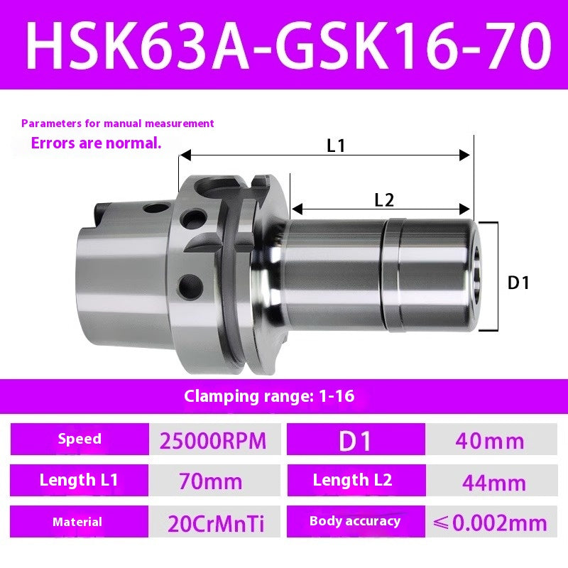 2102-HSK63A series GSK06/10/13/16/20 high-precision SK high-speed tool holder milling cutter holder customized HSK non-standard Shandong Denso Pricision Tools Co.,Ltd.