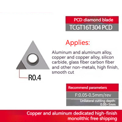 1033-Diamond inserts copper and aluminum special CNC lathe tools gemstone lathe cutter grain super bright PCD cutter head diamond cutter head Shandong Denso Pricision Tools Co.,Ltd.