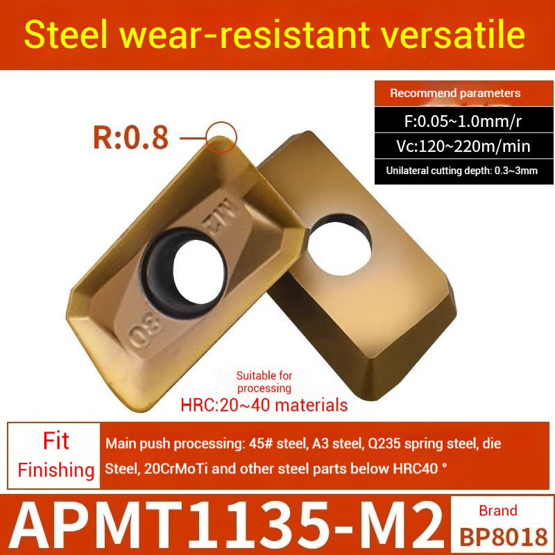 1025-CNC Milling Inserts APMT1135 Milling Blade 1604 Milling Head for Aluminum Alloy R0.8 Coated Rough Milling Machine Tool Pellets Shandong Denso Pricision Tools Co.,Ltd.