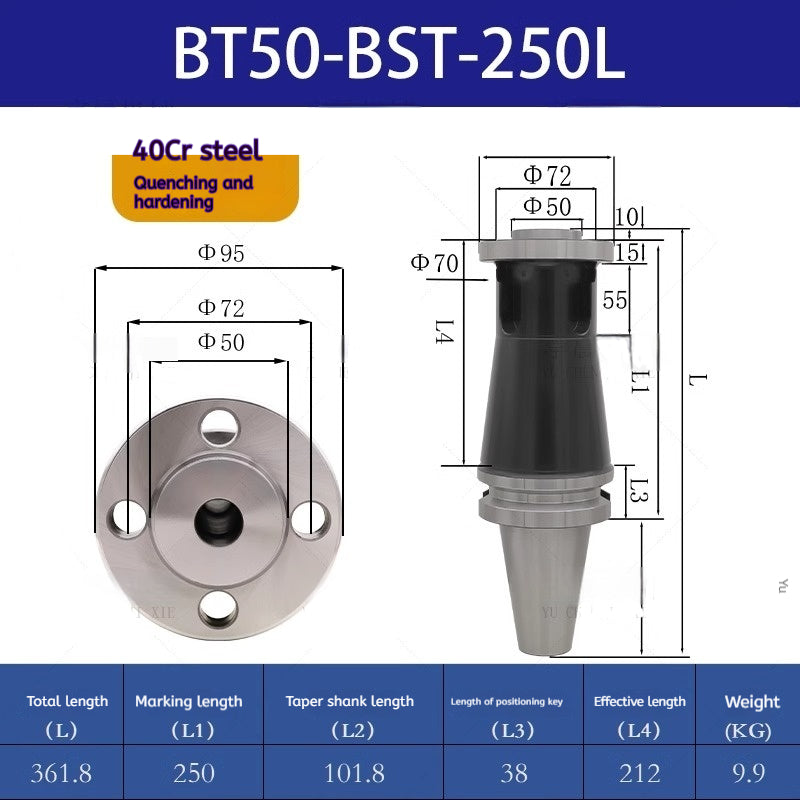 1178-Machining Center BT-BST Large Bore Boring Toolholder 4 Hole Bridge Shank Boring Machine Mo's MT-BST Toolholder Extension