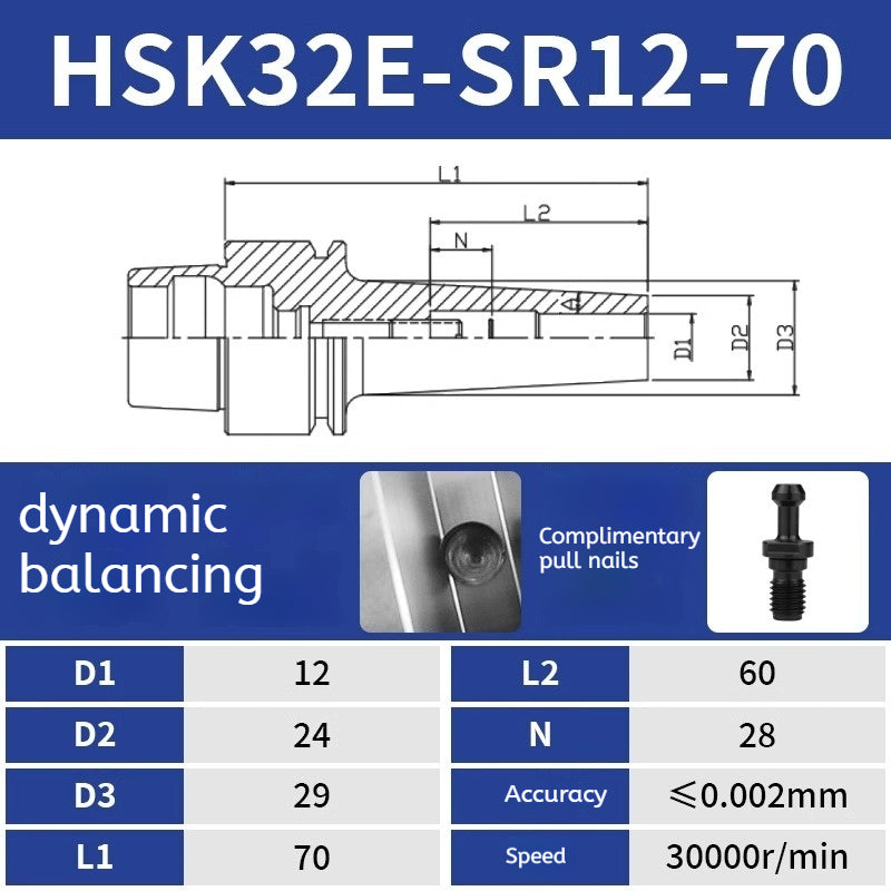 10024 Heat Shrink tool holder Sintered HSK40E Back Pull Tool Holder Shandong Denso Pricision Tools Co.,Ltd.