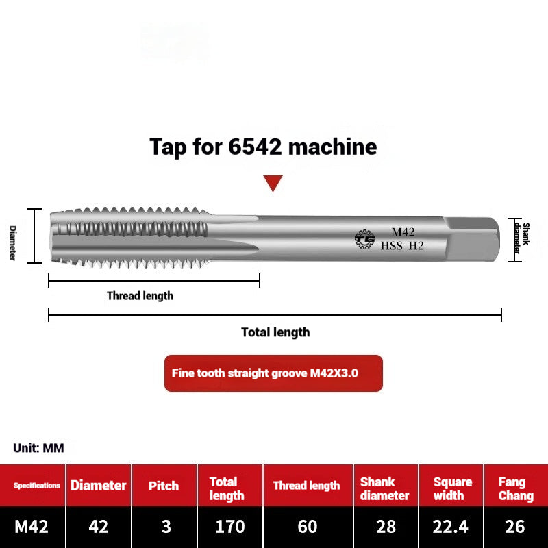 1095-Machine taps straight flute taps tapping high-speed steel fine teeth tapping drill bit m5m6m8m10m12 Shandong Denso Pricision Tools Co.,Ltd.