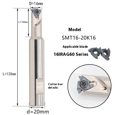 6038 HSMT Thread Milling Toolholder Slotting Machining Center Threaded Toolholder SMT Single Thread, Single Tooth Toolholder Internally Cooled 16IR Shandong Denso Pricision Tools Co.,Ltd.