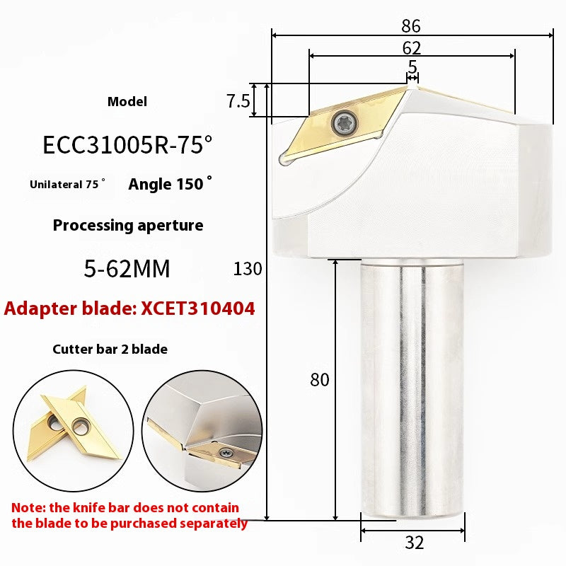 6043 CNC numerical control ECC31005R long edge chamfering cutter bar 30 degree 45°60 large hole chamfering cutter XCET310404 Shandong Denso Pricision Tools Co.,Ltd.