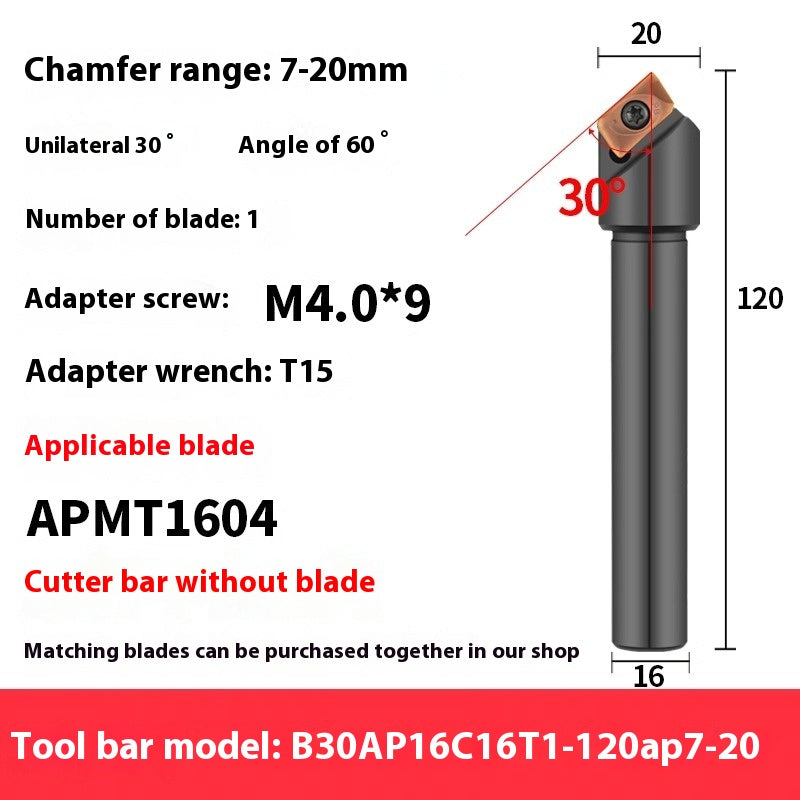 6041 30° machining center APMT inserts CNC chamfering toolholder round-off chamfering cutter 45 degrees 60 degrees CNC chamfering Shandong Denso Pricision Tools Co.,Ltd.