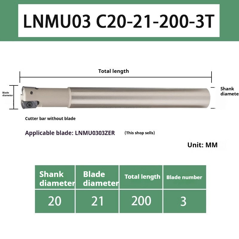 6013 CNC LNMU03 fast feed toolholder CNC machining center high efficiency fast end milling cutter disk double-sided flute milling cutter blade Shandong Denso Pricision Tools Co.,Ltd.
