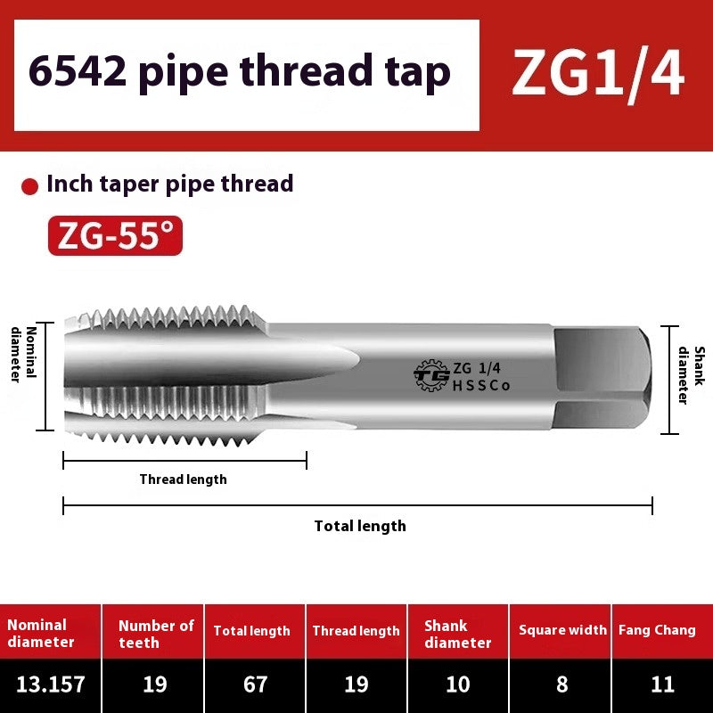 1099-Plumbing Tap Faucet Pipe Thread Repair Tap 6542 High Speed Steel G1/8 1/4 1/2 3/4 Shandong Denso Pricision Tools Co.,Ltd.