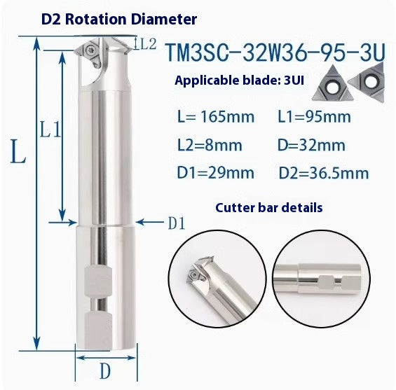 6036 SMT Deep Hole Thread Milling Toolholder Machining Center Single Thread Internal Coolant Milling Tool U-Thread Toolholder 11UI 16UI Shandong Denso Pricision Tools Co.,Ltd.
