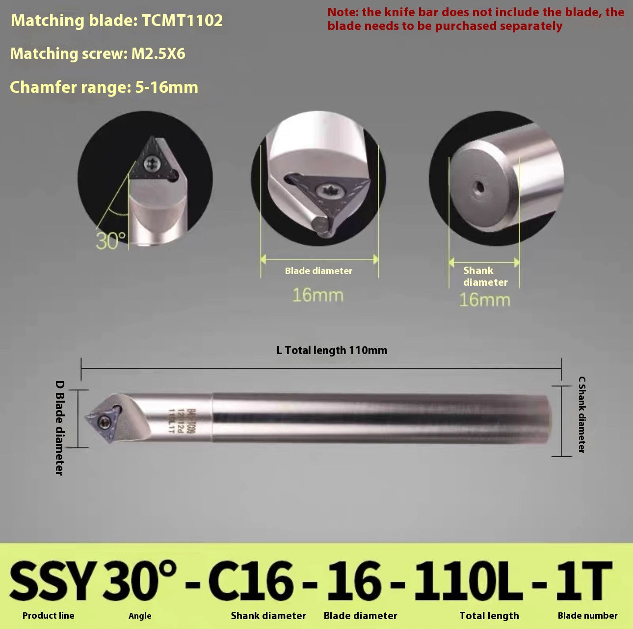 1144-Shedding type fixed-point chamfering cutter 30 degree 45 degree 60 degree chamfering cutter bar SSK/SSP/TCM/SSY/SSO/SSH Shandong Denso Pricision Tools Co.,Ltd.