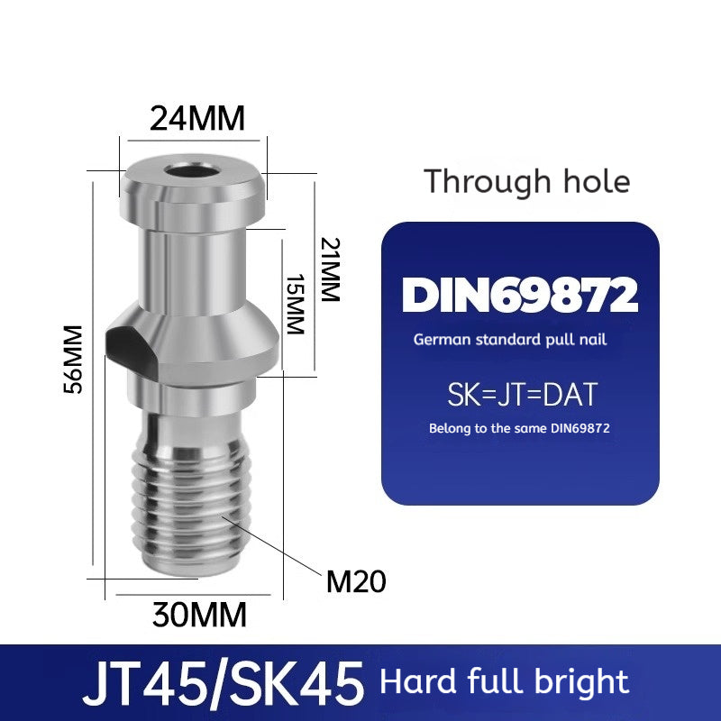 1171-CNC Pull Studs JT/SK/DAT30 40 50 60 German Standard Pull Studs DIN69872 Through Hole Hardened Latin