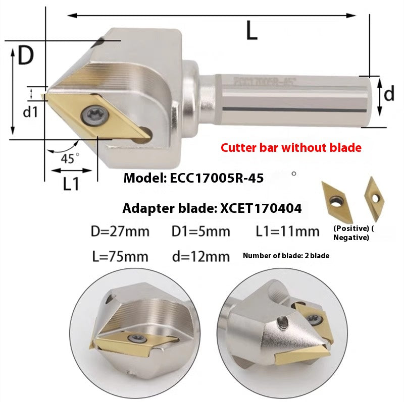 6043 CNC numerical control ECC31005R long edge chamfering cutter bar 30 degree 45°60 large hole chamfering cutter XCET310404 Shandong Denso Pricision Tools Co.,Ltd.