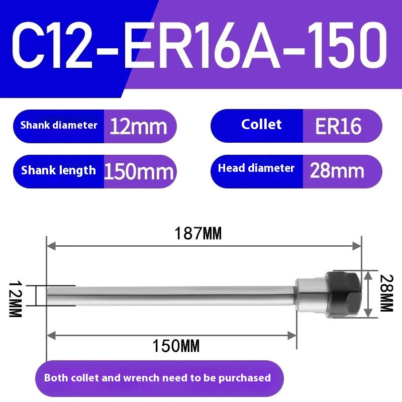 1183-Extension rods Straight handle extension rods C12-ER8/ER11/ER16 Various lengths Type A Type M