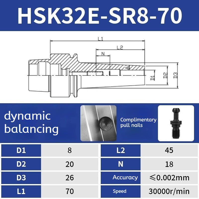 10024 Heat Shrink tool holder Sintered HSK40E Back Pull Tool Holder Shandong Denso Pricision Tools Co.,Ltd.