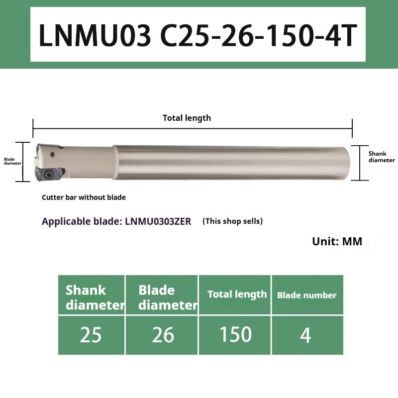 6013 CNC LNMU03 fast feed toolholder CNC machining center high efficiency fast end milling cutter disk double-sided flute milling cutter blade Shandong Denso Pricision Tools Co.,Ltd.