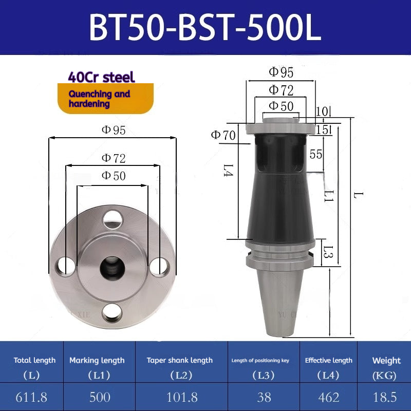 1178-Machining Center BT-BST Large Bore Boring Toolholder 4 Hole Bridge Shank Boring Machine Mo's MT-BST Toolholder Extension