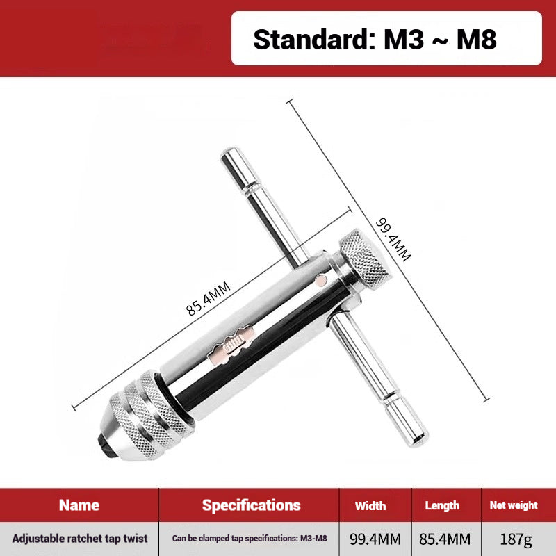 1098-Ratchet Tap Wrench Tap Manual Tapping Tapper Collet Extended Adjustable Stringer Tool Set Shandong Denso Pricision Tools Co.,Ltd.