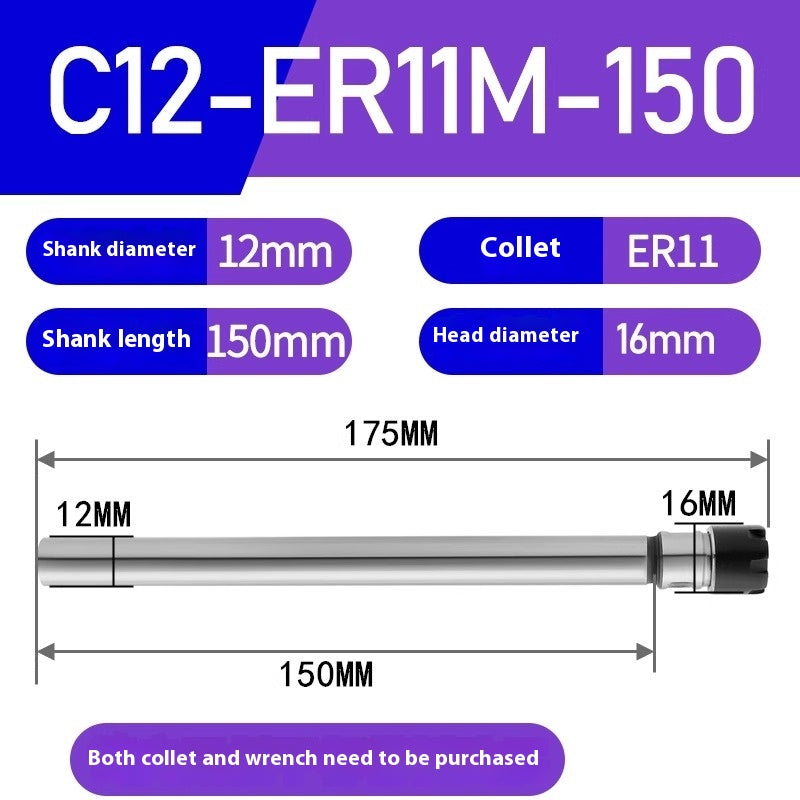 1183-Extension rods Straight handle extension rods C12-ER8/ER11/ER16 Various lengths Type A Type M
