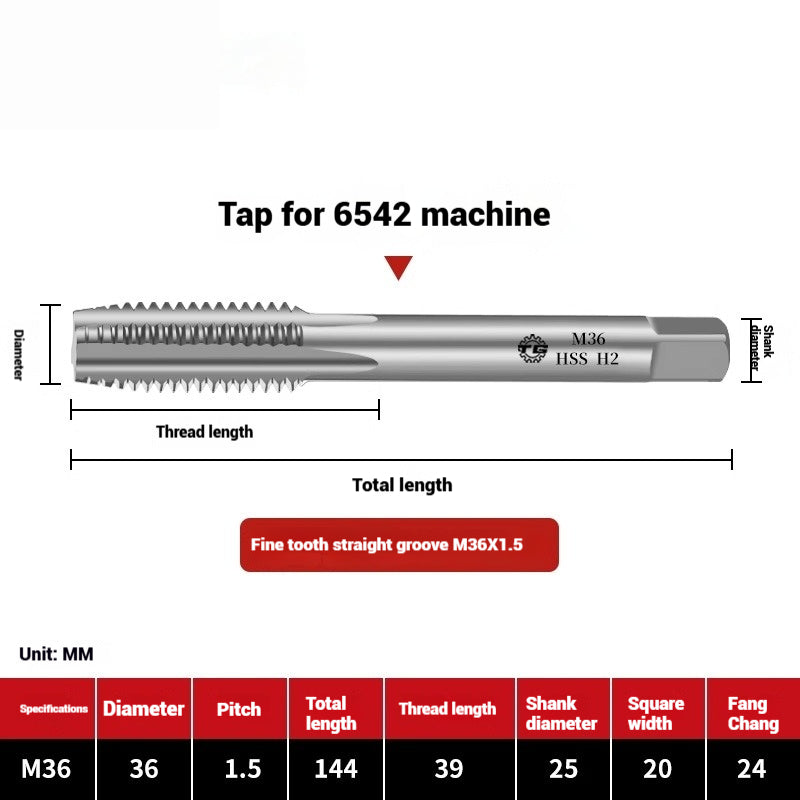 1095-Machine taps straight flute taps tapping high-speed steel fine teeth tapping drill bit m5m6m8m10m12 Shandong Denso Pricision Tools Co.,Ltd.